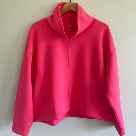 Talbots Airknit Stretch Funnel Neck Pullover Coral Fete Size XLP - Picture 1 of 9